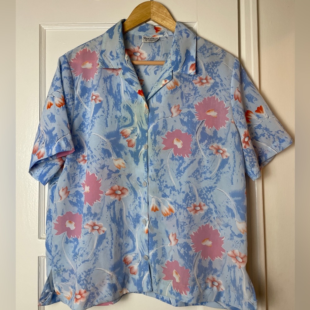 Vintage Silk Hawaiian Print Shirt